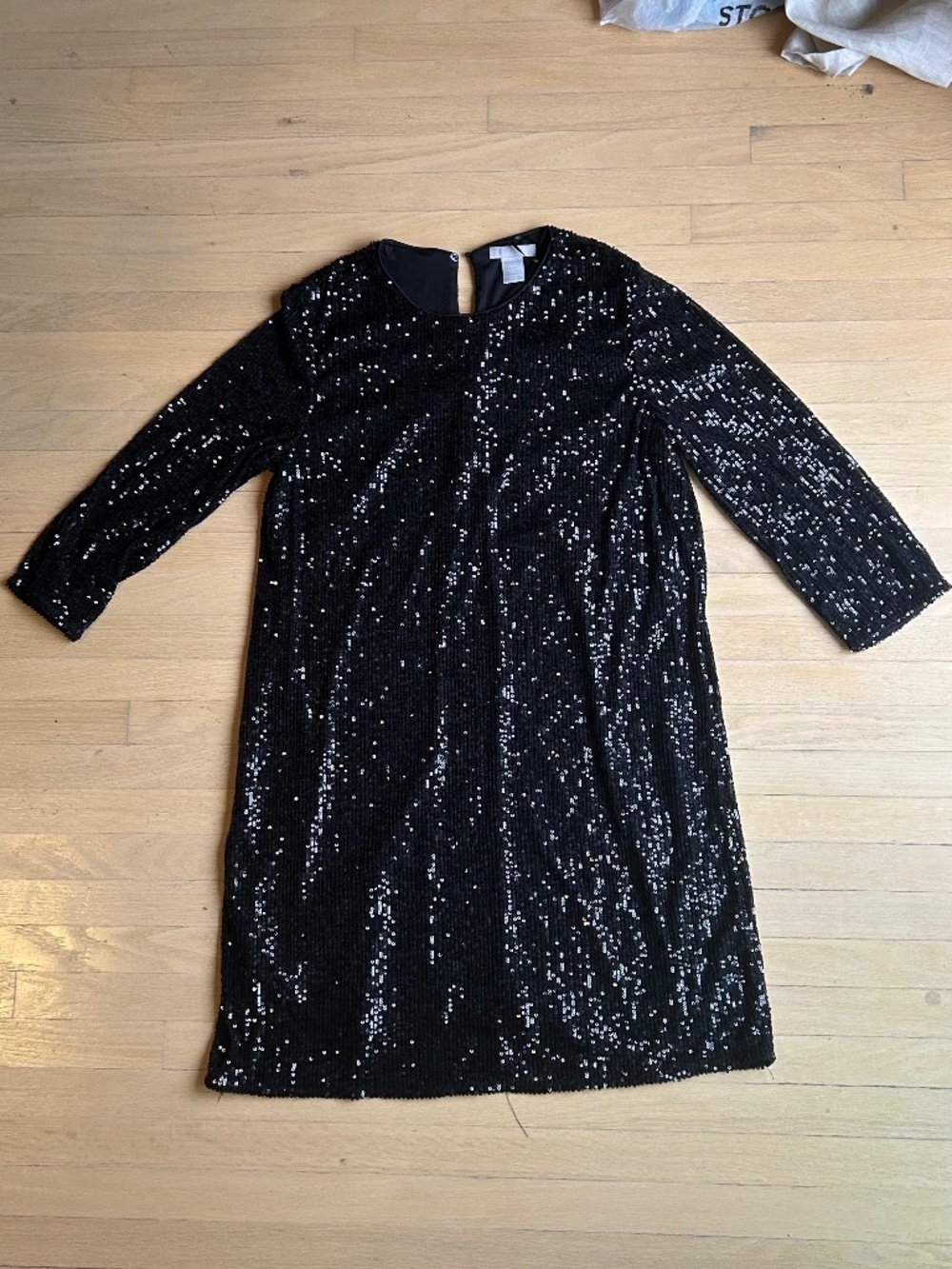H&M Black Sequin Shift Mini Dress